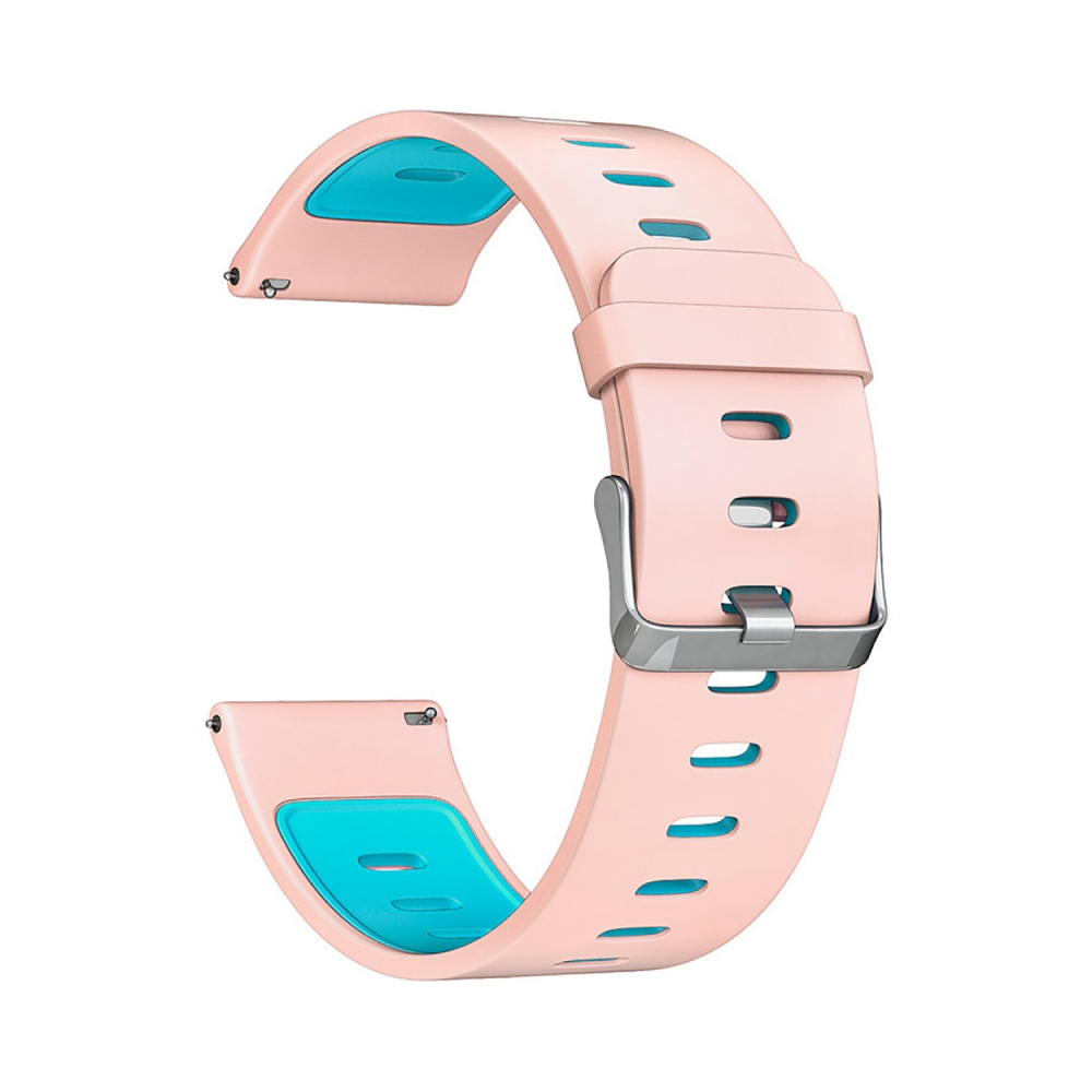 Ремешок силиконовый для часов Lyambda Adhara 22мм, розовый/синий